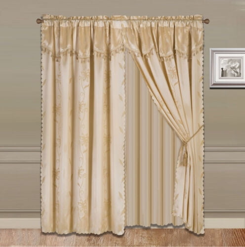 floral Rod Pocket valance Croscill home sheer valance rod pocket drape 14” x 105” polyester curtain window treatments