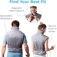 thumbnail image 4 of PureRelief XL Extra-Long Back & Neck Heating Pad, Safe Heat Therapy for Sore Muscles, Pain, & Cramps in Neck, Back, & Shoulders, 4 Heat Settings w/Auto Shut-Off, Soft Fabric (Gray), 4 of 8