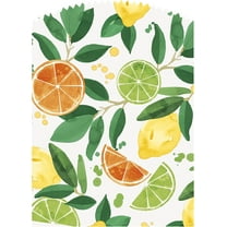 Citrus Fruit Paper Treat Bags Scalloped 6 Pack 7” x 5” x 2”