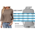 thumbnail image 6 of MOSHU Womens Tops 3/4 Length Sleeve Crew Neck Shirts with Ribbed Cuffs Summer Casual Blouses, 6 of 9