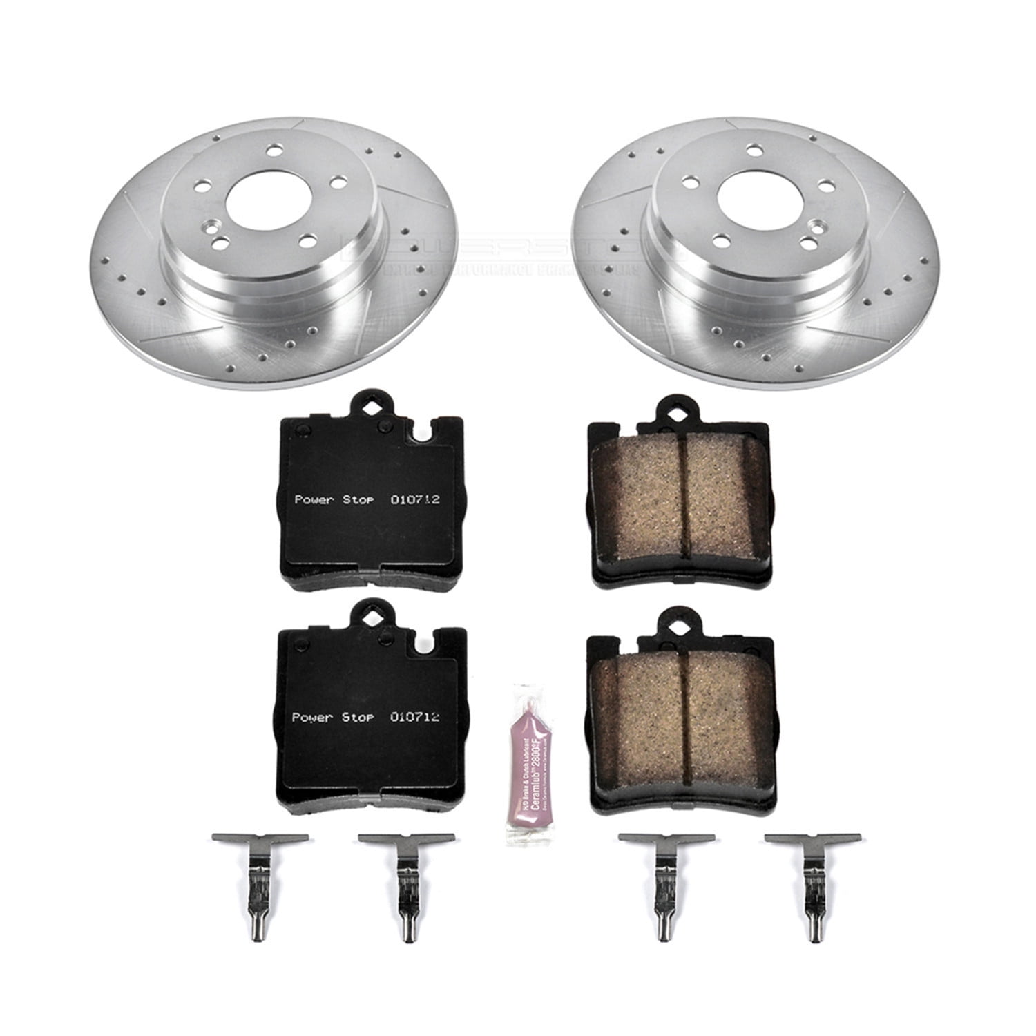 PowerStop Rear Z23 Evolution Sport Carbon-Fiber Ceramic Brake Pad and Drilled & Slotted Rotor Kit Fits: MERCEDES-BENZ Select Models K6697