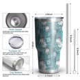 thumbnail image 6 of 30oz Blue Christmas Polar Bear Pattern Tumblers Stainless Steel Tumbler with Lid and Straw,Vacuum Insulated Double Wall Travel Tumbler Cups Mug with Cleaning Brush for Coffee,Tea, 6 of 7