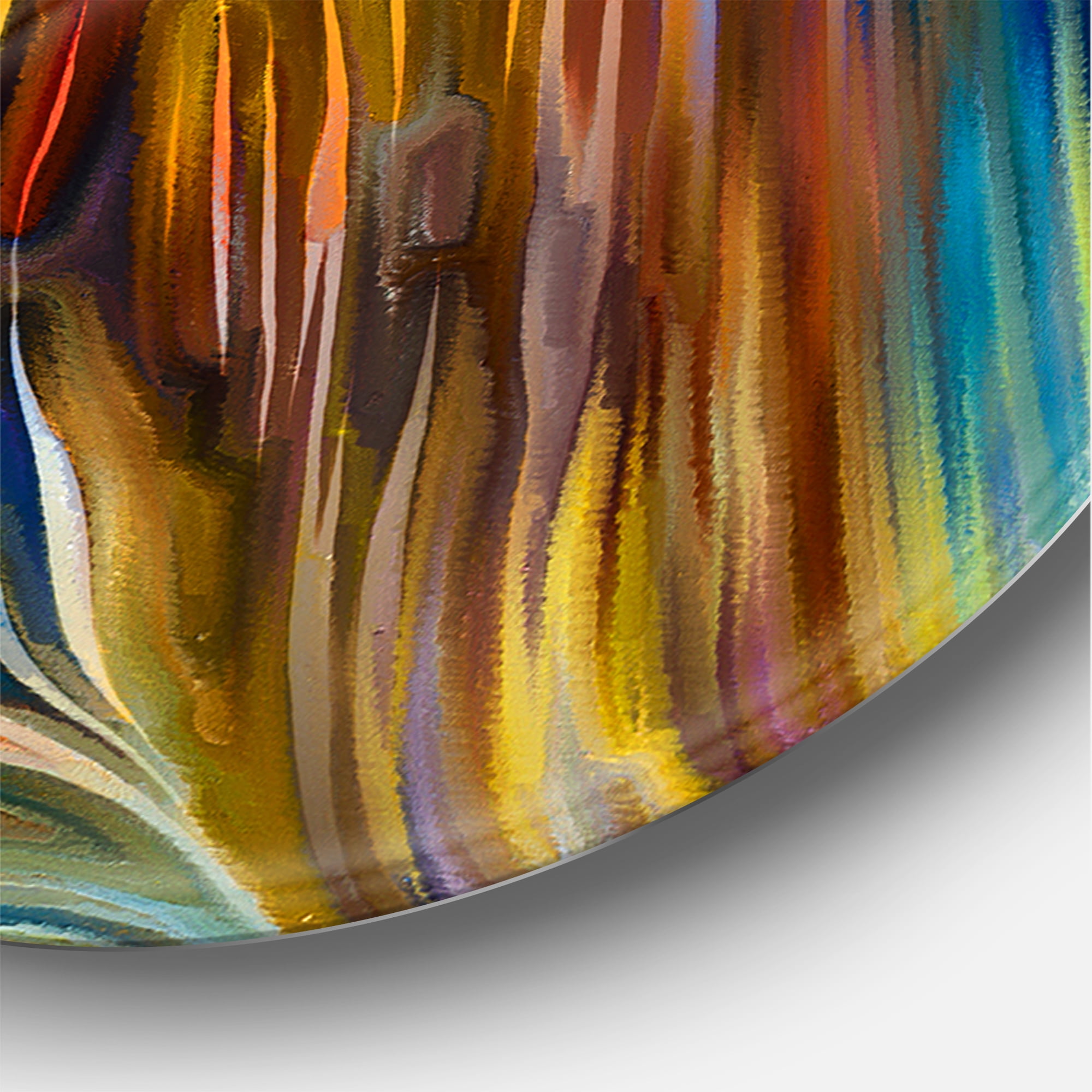 Designart 'Colour Spiral Fusion IV' Modern Circle Metal Wall Art 23x23 - Disc of 23