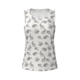thumbnail image 4 of Xecao Hand Drawn Squirrel print women's scoop neck, loose-fit workout tank tops for the gym., 4 of 9