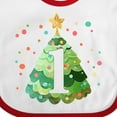 thumbnail image 4 of Inktastic 1st Birthday Green Christmas Tree with Yellow Star Boys or Girls Baby Bib, 4 of 4