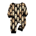 thumbnail image 4 of Halloween Pajamas, Halloween Matching Family Pajamas Beige Ghost Print Long Sleeve 2Pcs Pj Set Soft Sleepwear Nightwear Loungewear Holiday Party Costume Fun Festive Stylish Spooky Season for Family, 4 of 4