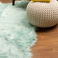 thumbnail image 2 of Ultra Soft Faux Sheepskin Fur Shag Rug Teal 4' x 6' Sheepskin, 2 of 7