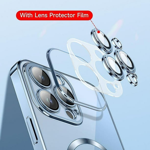 Cliste Coque Magnétique iPhone 15 Pro Max Avec Protecteur d'objectif -  Magsafe - Coque