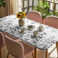 thumbnail image 3 of Grey Eucalyptus Leaves Table Cloths for 4 Foot Rectangle Tables, Watercolor Spring Summer Botanical Patio Waterproof Elastic Fitted Tablecloths, Washable Rectangular Table Cover for Camping, 3 of 8