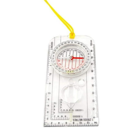 Multifunctional Mini Ruler Map Scale Camping Practical Compass Tool ...