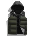 thumbnail image 4 of Mens Puffer Vest Zip Up Sleeveless Hooded Loose Fit Warm Jacket Fall Winter Outdoor Casual Outerwear Tops 2026, 4 of 5