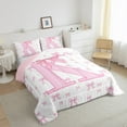 thumbnail image 3 of jejeloiu Bowtie Monogrammed K Full Size Comforter Sets,Pink Bow Tie Bedding Comforter Set,Pink Ribbon Bowknot Bedding Sets For Girl Teens,Ultra Soft Bedroom Decor Reversible,3 Pieces, 3 of 8