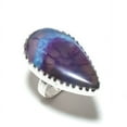 thumbnail image 2 of Natural Blue Druzy Gemstone Handmade 925 Sterling Silver Ring Size 8, 2 of 2