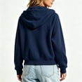 thumbnail image 3 of Turilly Women's Casual Full Zip Hoodie Drawstring Collared Long Sleeve Sweatshirt, Relaxed Fit Solid Color Loose Top with Pockets, 3 of 5