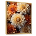 thumbnail image 2 of Designart "Coral Orange beautying Chrysanthemums" Floral & Botanical Floater Framed Wall Decor, 2 of 7