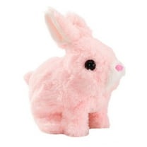 Easter Plush Toy Easter Electronic Interactive Toy Bunnies Can Walk and Talk with Sounds and Movements for Gift Pink
