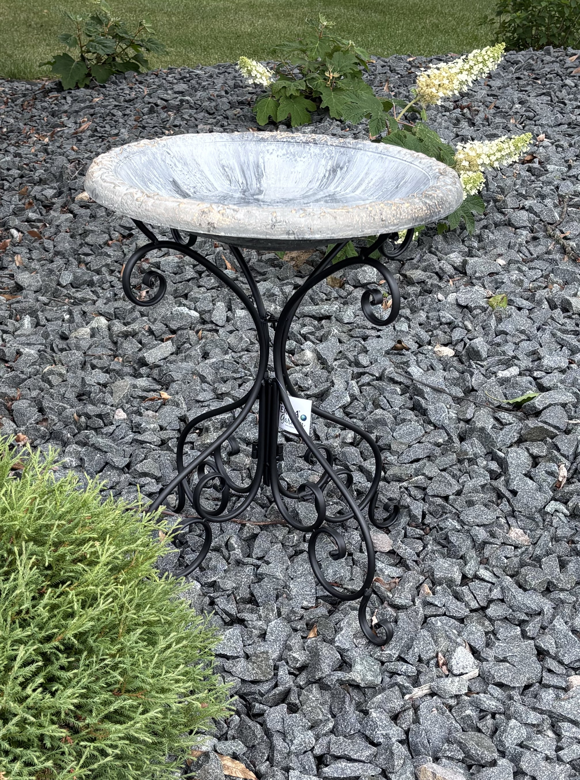 Bird and Beyond 25" Tall Foldable Outdoor Bird Bath Stand, Black
