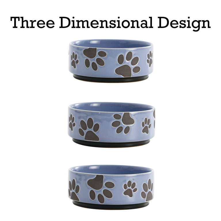 Small Dog Bowl with Paws – Always Azul Pottery