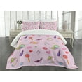 thumbnail image 3 of Ambesonne Colorful Quilted Bedspread Set 3 Pcs, Flora Fashion Lollipop, King Size, Multicolor, 3 of 5