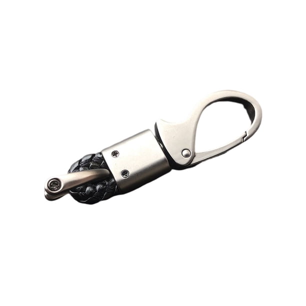 Sidaley LLavero de coche, soporte de llavero de aleación de Zinc, cuerda trenzada portátil para vehículo de motocicleta, colgante giratorio de 360 Automoción decorativa y accesorios Negro Sidaley VI016841-01