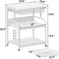 thumbnail image 6 of EasyCom 23.6''x18.9'' Extra Large Printer Stand with Drawer, 5-Adjustable Heights 3 Tier Printer Table with Wheels, Rolling Printer Cart with Storage for Printer Scanner Fax Home Office Use, 6 of 8