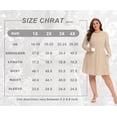 thumbnail image 4 of Cueply Women's Plus Size Ribbed Knit Dress Long Sleeve Crew Neck Empire Waist Casual A-Line Dress with Pockets, 4 of 8