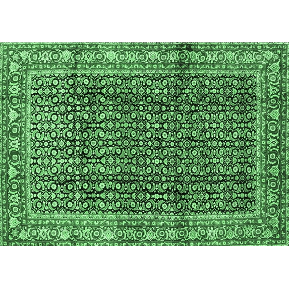 Ahgly Company Indoor Rectangle Persian Emerald Green Traditional Area Rugs, 8' x 10'