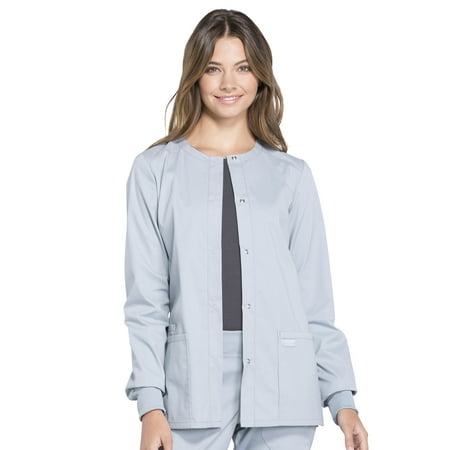 

Cherokee Workwear Professionals Women s Warm Up Scrubs Jacket Snap Front WW340