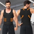thumbnail image 4 of Kiwi Rata Men Sauna Suit Workout Waist Trainer Sweat Vest with Zipper and Adjustable Waist Trimmer Belt, 4 of 7