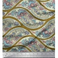 thumbnail image 1 of Soimoi Polyester Crepe Fabric Waves,Floral & Paisley Print Fabric by The Yard 42 Inch Wide, 1 of 1