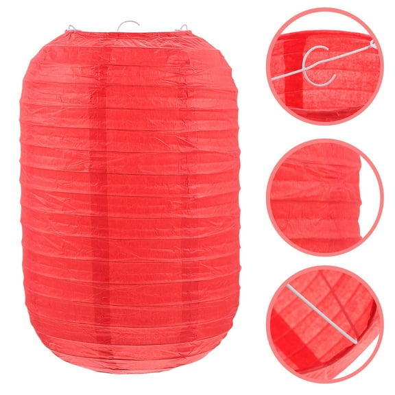 OHOIOLLA Lanterns Red Paper Folding Festival Decor 2Pcs 7.5X7.5X11.4In