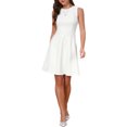 thumbnail image 2 of INSPIRE CHIC Sleeveless Work Dresses for Women Elegant Crew Neck A Line Church Business Casual Dress S Cream White, 2 of 6