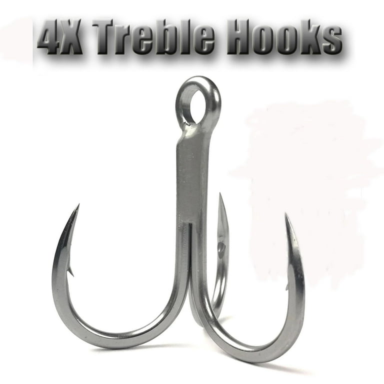 5Pcs/SET Rust-Proof Saltwater Lure Angling Supplies Fishing Accessories  Fishhooks Sea Trolling 4X Treble Hook Triple Anchor Hooks #2 - Walmart.com