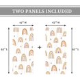 thumbnail image 4 of Kids Rainbow Curtains 42W x 63H Inch Rod Pocket Boho Cute Cartoon Colorful Stars for Girls Bedroom Decor Bohemia Love Heart Lovely Abstract Art Printed Living Room Window Drapes Fabric 2 Panel, 4 of 6