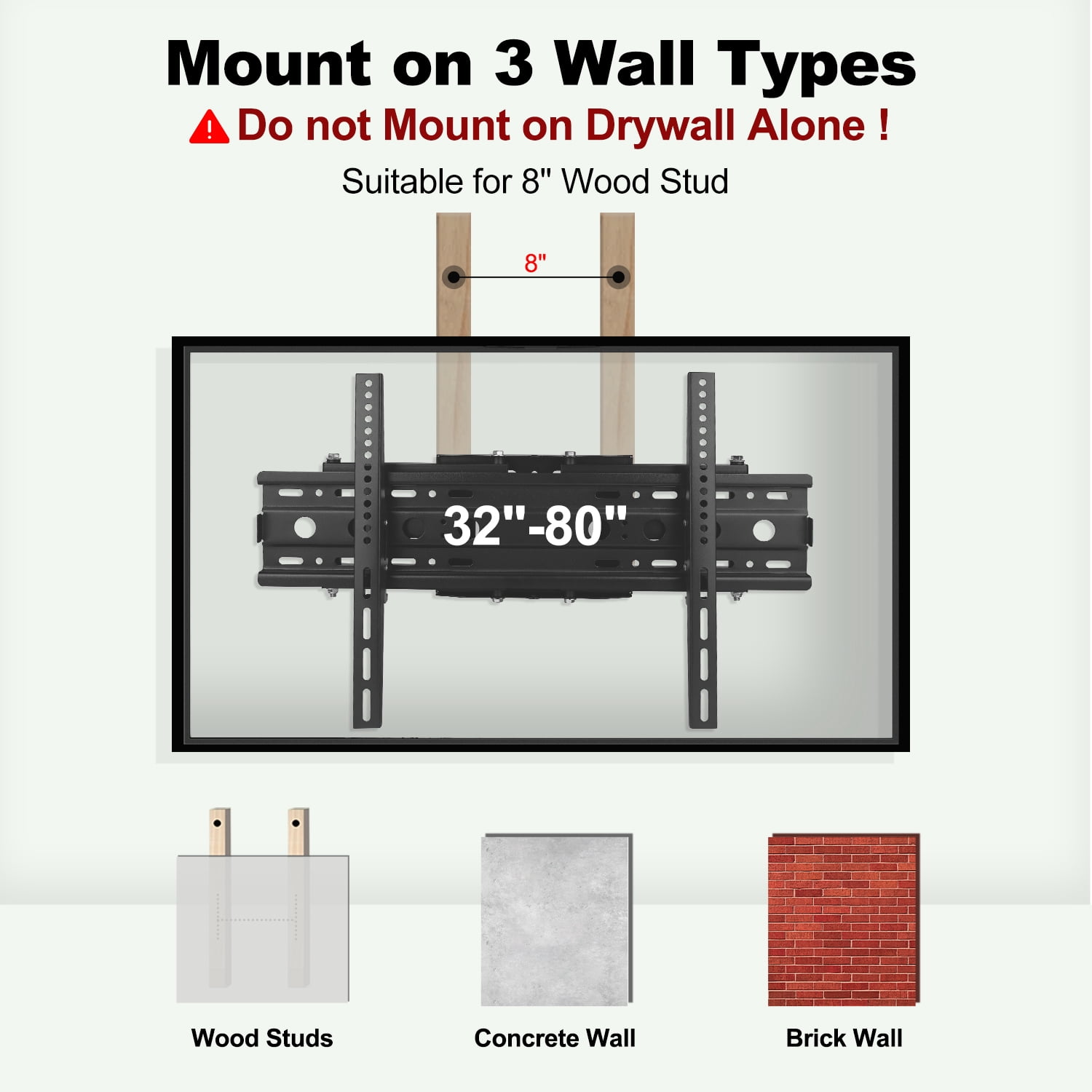 Full Motion TV Wall Mount Bracket for 32-80 inch TVs, Articulating Arms with Swivel Tilt Extension, Holds Up to 132lbs, Max VESA 600x400mm