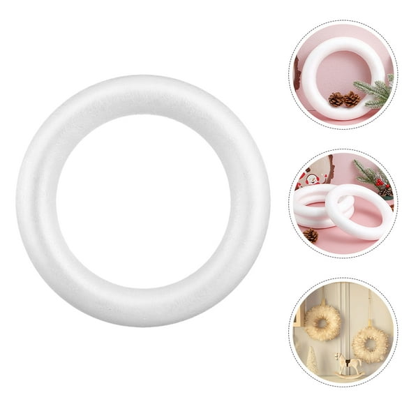 Raindrops 6pcs Foam Ring Supplies Wreaths Wreath Ring Circles Craft Foam Circle Mousse Hoops Fake Decor White