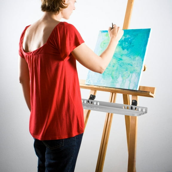 FRCOLOR Hemoton Detachable Easel Paint Tray for Artists with Storage Solution 1 Set Lightweight Plastic Grey for Daily Use