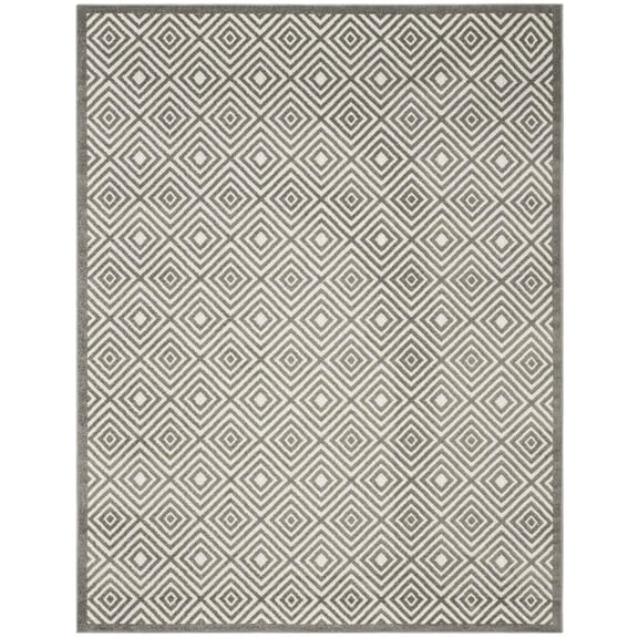 SAFAVIEH Cottage Leila Geometric Indoor/Outdoor Area Rug, Cream/Grey, 8' x 10'