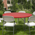 thumbnail image 4 of MoNiBloom 5Ft Folding Plastic Table Heavy Duty Commercial Banquet Even Indoor Outdoor Foldable Desk with Carrying Handle, Red, 4 of 11