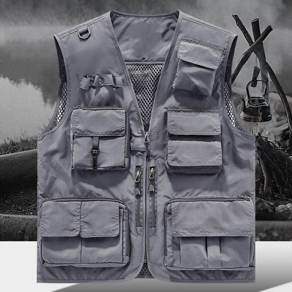Warop Women's Vest with Zipper Closure, Multiple Pockets, V-Neck, All-Season Outdoor Photography Workwear for Travel and Daily Use