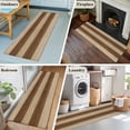 thumbnail image 5 of Runner Rug 2 x 6 Ft, Brown Wood Grain Washable Non-Slip Floor Mat for Kitchen Hallway/Entryway, Ombre Rustic Retro Wooden Plank Long Kitchen Runner Area Rugs for Living Room, Low-Profile, 5 of 7