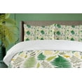 thumbnail image 4 of Ambesonne Woodland Duvet Cover Sets, Vintage Ferns Herbs Image, 2-Queen, Off White Multicolor, 4 of 7