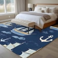 thumbnail image 4 of 5'x8' Area Rugs, Navy Blue Boat Coastal Indoor Outdoor Area Rug for Living Room Bedroom, Nautical Sea Summer Ocean Washable Bathroom Rugs Kitchen Floor Carpet Mats Home Decor Aesthetic, 4 of 8