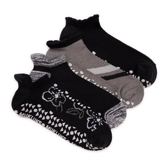 MUK LUKS Women's Studio Socks - 4 Pair Pack Low Cut Ankle Cotton Socks