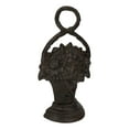 thumbnail image 4 of Rustic Cast Iron Flowers In Basket Vase Decorative Door Stopper Or Wall Decor, 4 of 10