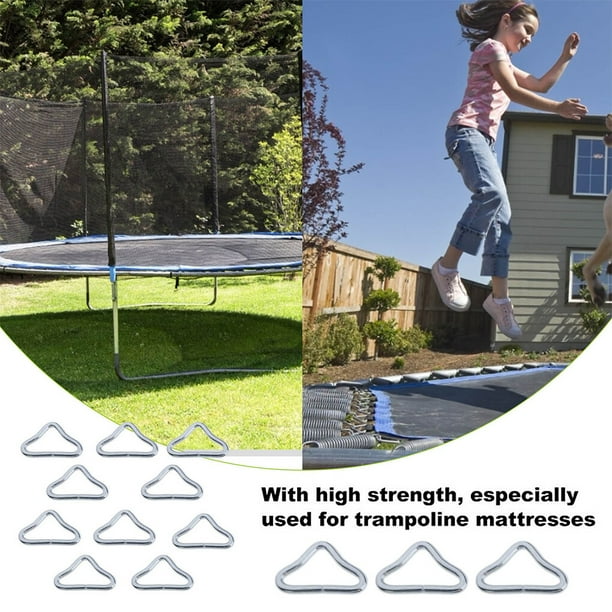 10 Boucles Triangulaires Pour Trampoline – Anneaux En Acier Inoxydable, 40x30mm, Solides Et Polyvalents