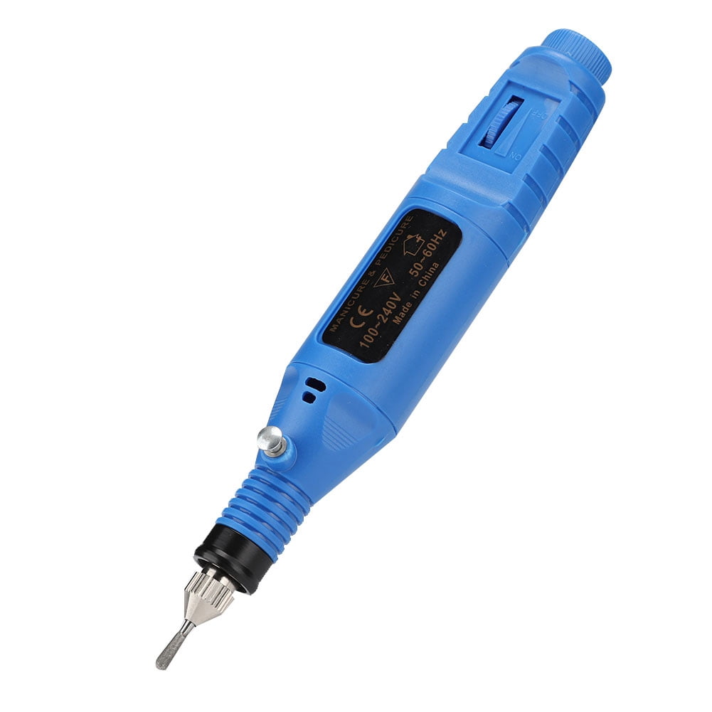 Riousery Professional Electric Manicure Nail Toe Drilling Machine with 30Pcs Grinding Head Set, High Speed Portable Efile for Acrylic Nails and Gel Polish Removal, 100-240V Blue (8.6 inches / 22 cm)