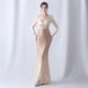 thumbnail image 4 of Vestido de noche de cola de pez de manga larga para mujer Atmósfera de alta gama Elegante Banquete Reunión anual Temperamento Terciopelo Aura Reina, 4 of 5