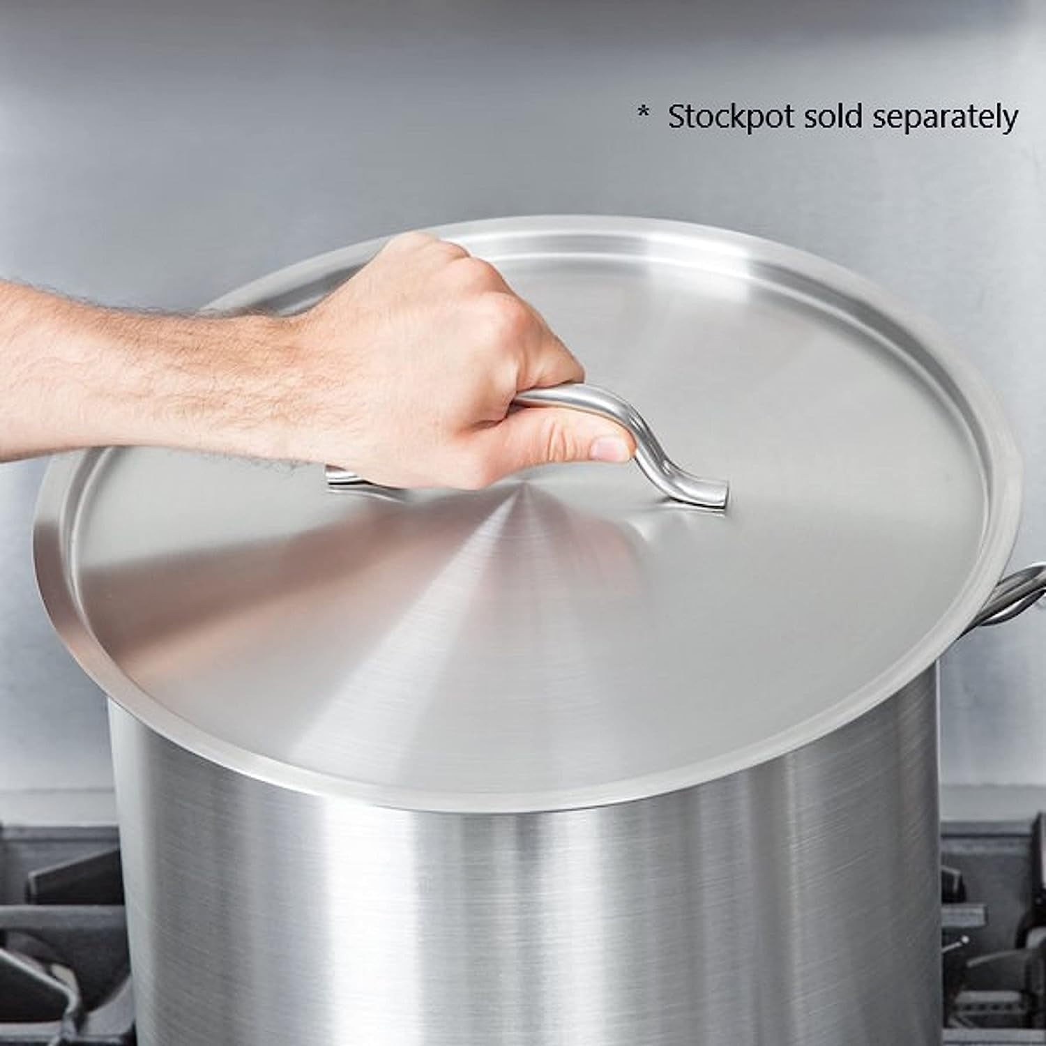 Truecraftware – 32 qt. Stainless Steel Stock Pot Lid - Heavy Duty Stock Pot Cover Stew Pot Simmering Pot Soup Pot Lid Oven Safe & NSF Certified