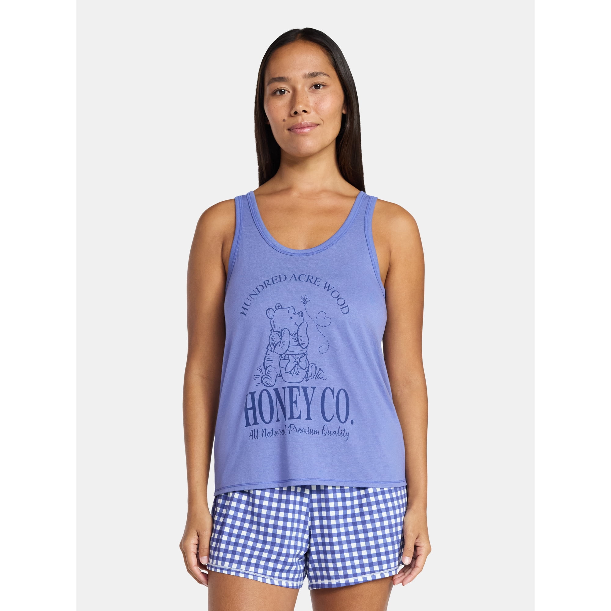Disney Winnie the Pooh Women's and Women's Plus Tank Top and Shorts Pajama Set, 2-Piece, Sizes XS-3X